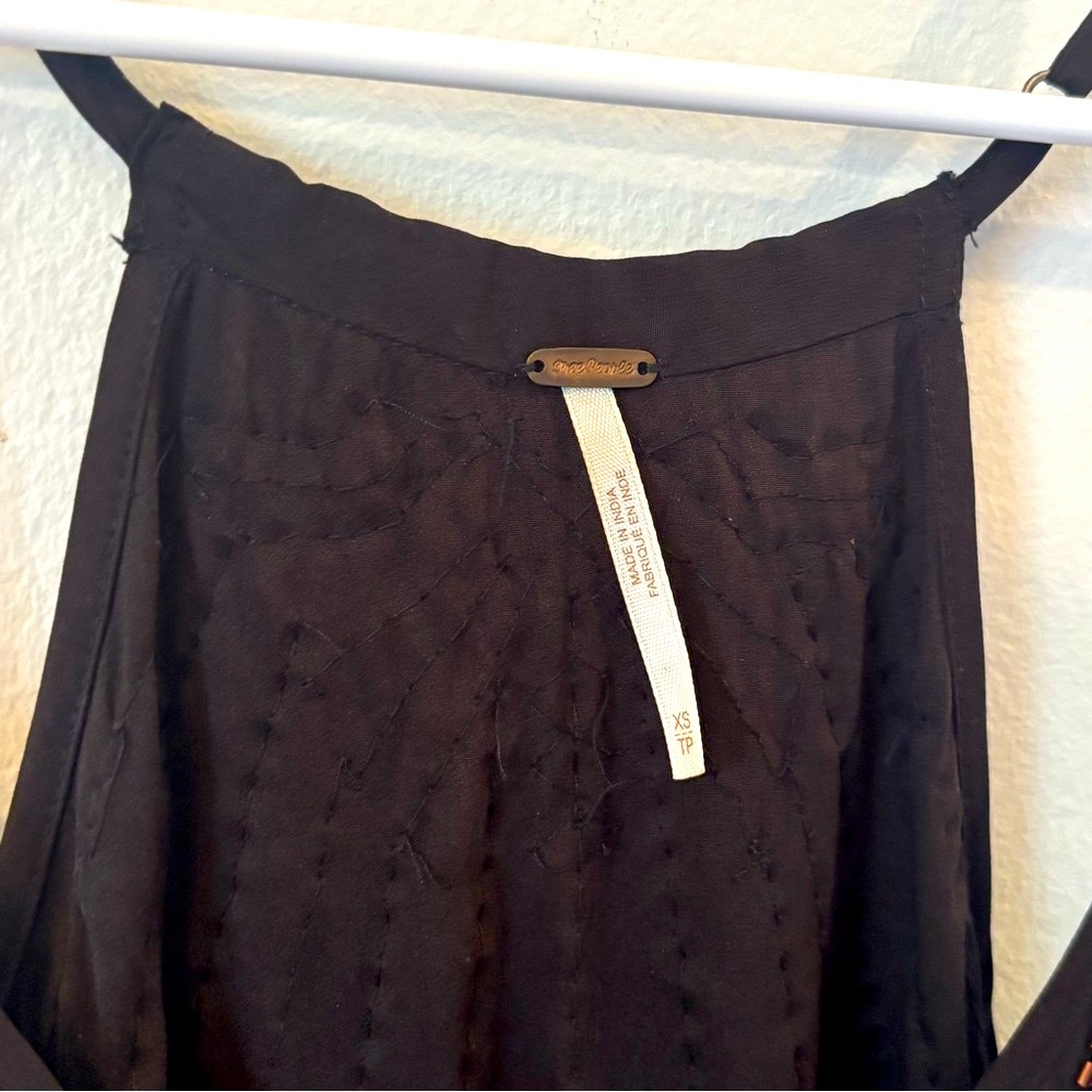 Free People Sedona Embellished Black and Gold Sequin Mini Slip Dress - Picture 4 of 11